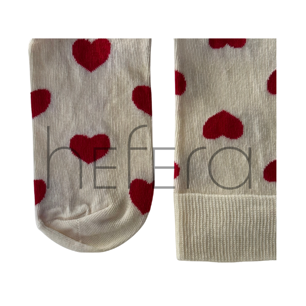 جوراب طرح قلب قرمز | هفرا
