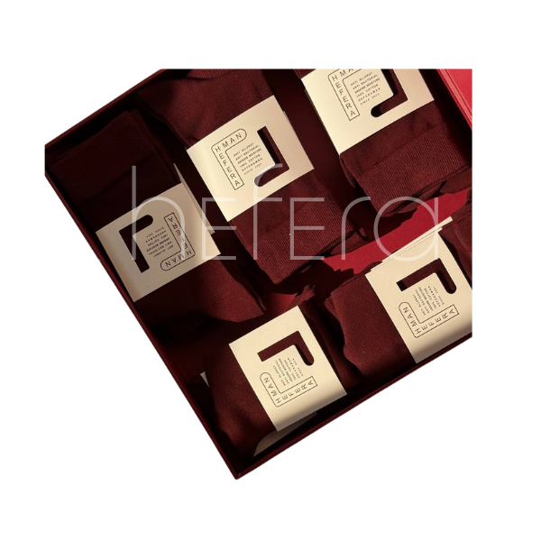 جوراب ساده زرشکی ساق بلند مردانه | هفرا