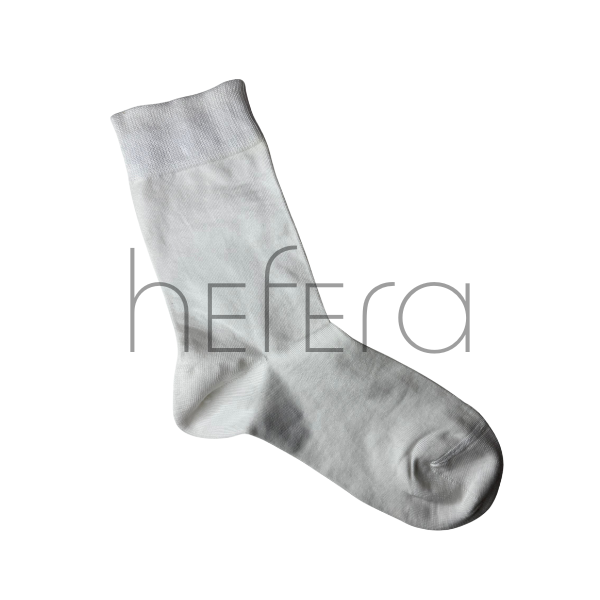 جوراب ساده سفید ساق بلند مردانه | هفرا
