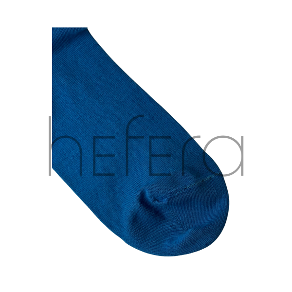 جوراب ساده آبی فضایی ساق بلند | هفرا
