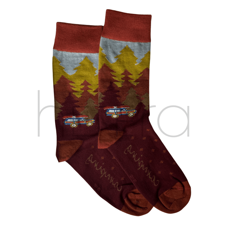 جوراب هفرا مدل سفر نارنجی پاییزه/زمستانه