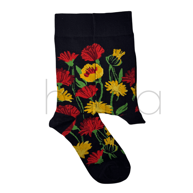 جوراب مدل گل شقایق و بابونه | هفرا