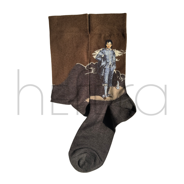 جوراب مردانه ساق دار فانتزی هفرا مدل شازده خاکی