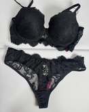 ست سوتین و شورت گیپور زنانه مینیما مدل Midnight Lace