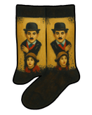 جوراب مردانه فانتزی ساق بلند هفرا مدل Charlie Chaplin